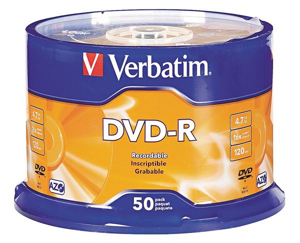 DVD-R Disc, 4.70 GB, 120 min, 16x, PK50