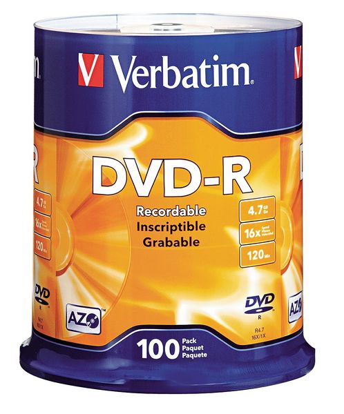 DVD-R Disc, 4.70 GB, 120 min, 16x, PK100