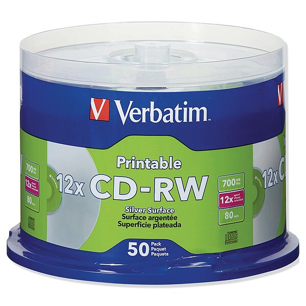 CD-RW Disc, 700 MB, 80 min, 4x, PK50