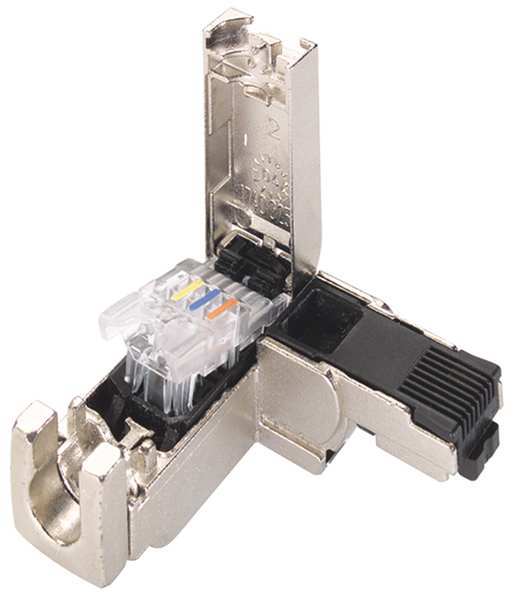 Connector, RJ45/90 Degree, 24AWG