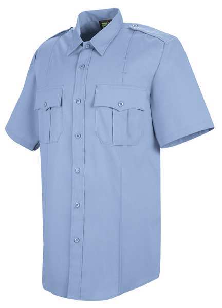 New Dimension Stretch Dress Shirt, M, Blue