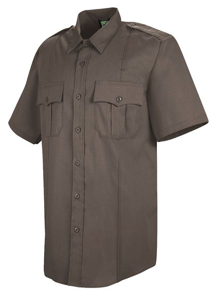 Sentry Shirt, SS, Brown, Neck 20-1/2 In.