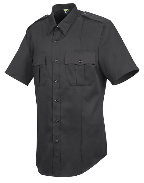 Sentry Shirt, SS, Black, Neck 17 In.