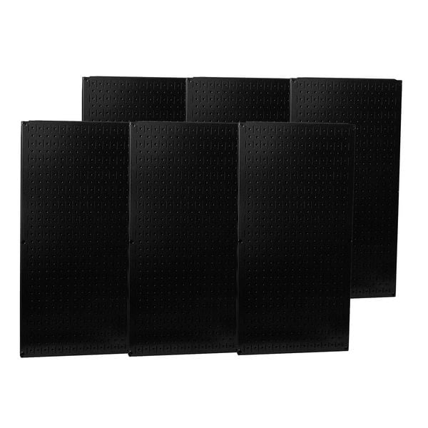 Pegboard Panel, Round 1/4 in Holes, 1 in Hole Spacing, 32 in H x 96 in W x 3/4 in D, Black
