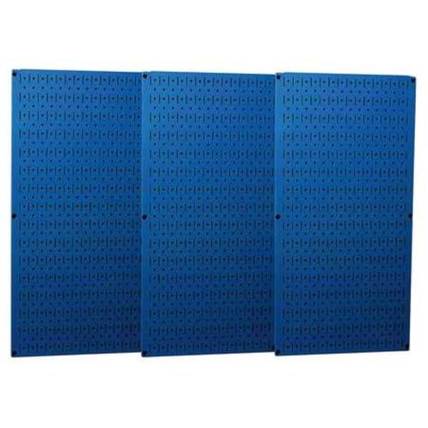 Pegboard Panel, Round 1/4 in Holes, 1 in Hole Spacing, 32 in H x 48 in W x 3/4 in D, Blue