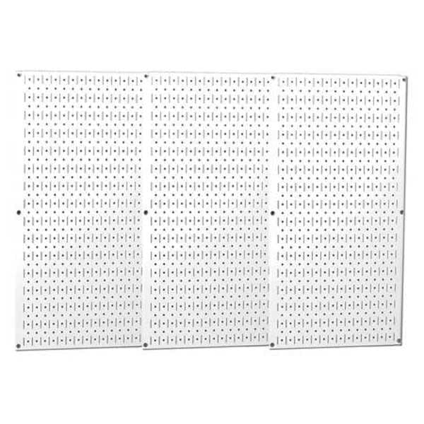 Pegboard Panel, Round 1/4 in Holes, 1 in Hole Spacing, 32 in H x 48 in W x 3/4 in D, White