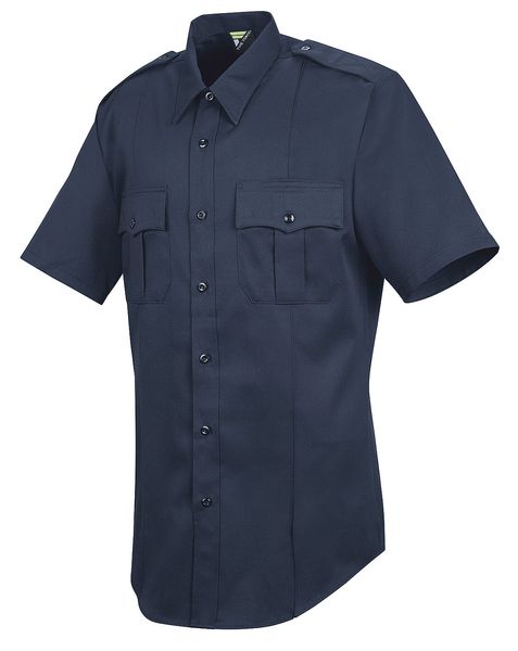 New Dimension Stretch Dress Shirt, M, Navy