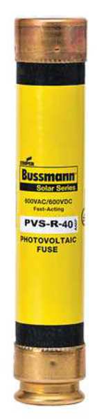 Solar Fuse, Fast Acting, 40 A, PVS-R Series, 600V AC, 600V DC, 5-1/2