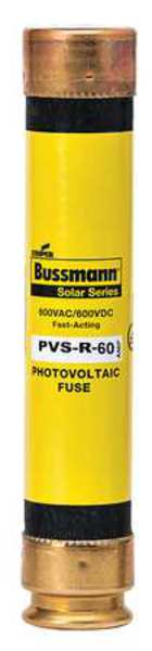 Solar Fuse, Fast Acting, 60 A, PVS-R Series, 600V AC, 600V DC, 5-1/2