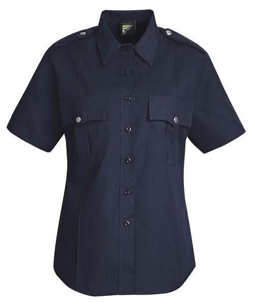 New Dimension Stretch Dress Shirt, M, Navy