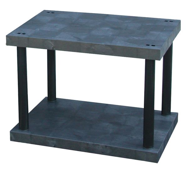 Freestanding Plastic Shelving Unit, Open Style, 24 in D, 36 in W, 27 in H, 2 Shelves, Black