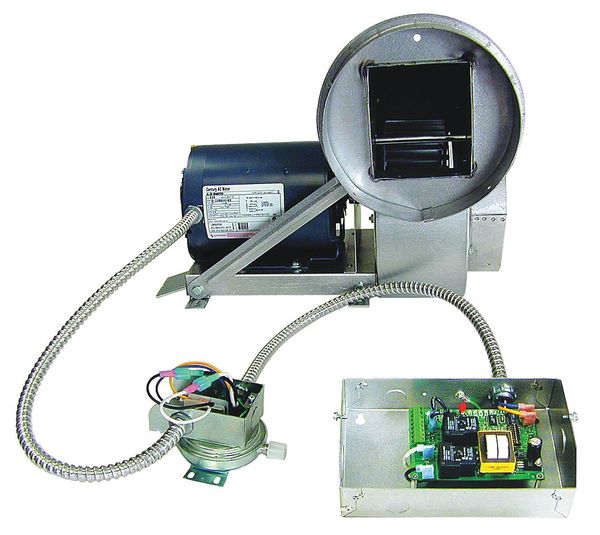 Induced Draft Blower, 115, Aluminized Steel Fan, 14 3/4 in H.