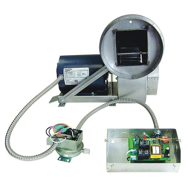 Induced Draft Blower, 115, Aluminized Steel Fan, 18 in H.