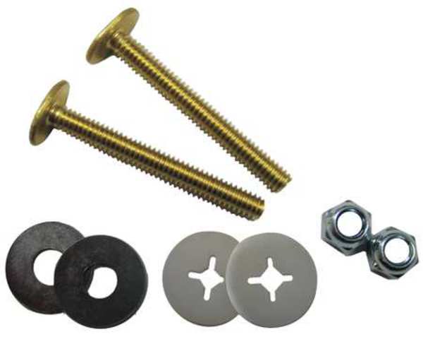 Closet Bolt Set, Brass, Universal Fit