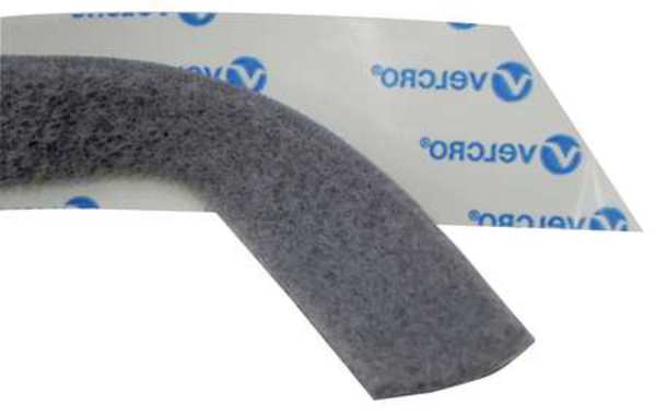 Reclosable Fastener, Rubber Adhesive, 75 ft, 1 in Wd, Silver