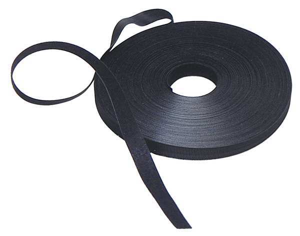 Reclosable Fastener, No Adhesive, 37.5 ft, 1/2 in Wd, Black