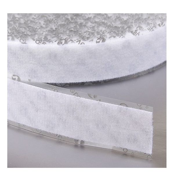 Reclosable Fastener, Rubber Adhesive, 75 ft, 2 in Wd, White
