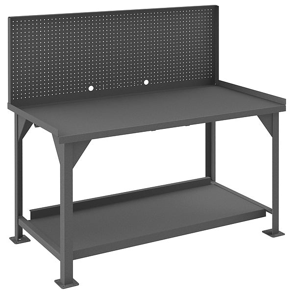 Heavy duty Work Bench with Lips Up & Peg Board, Steel, 60