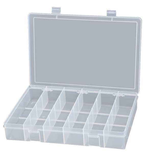 Compartment Box with 6 compartments, Plastic, 2 5/16 in H x 13-1/8 in W