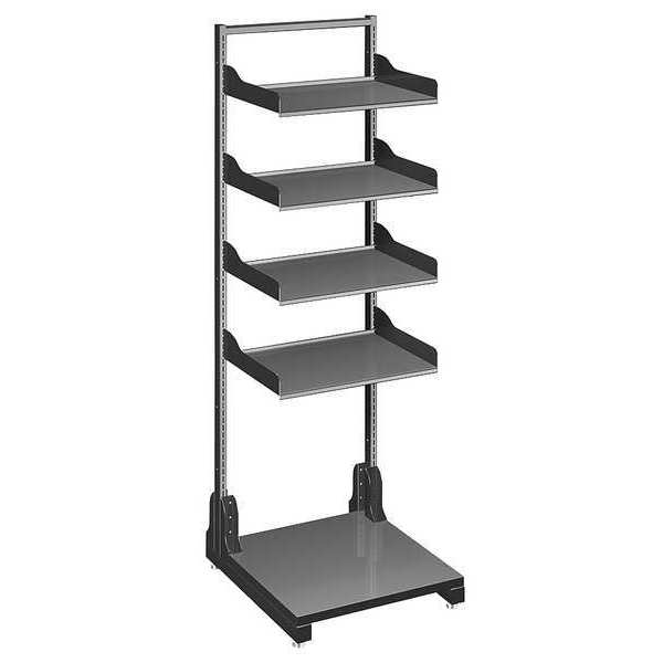 5-Shelf Open Frame Shelf Rack, Metal/Laminated Pressboard Black