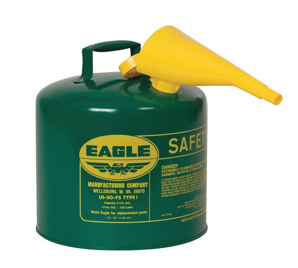 5 gal. Green Galvanized steel Type I Safety Can for Oil