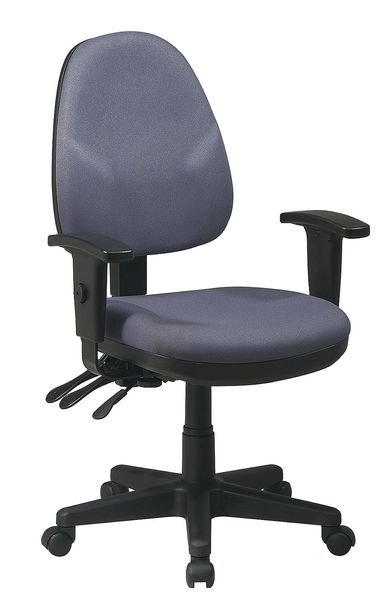 Desk Chair, Fabric, 20 1/2- Height, Adjustable Arms