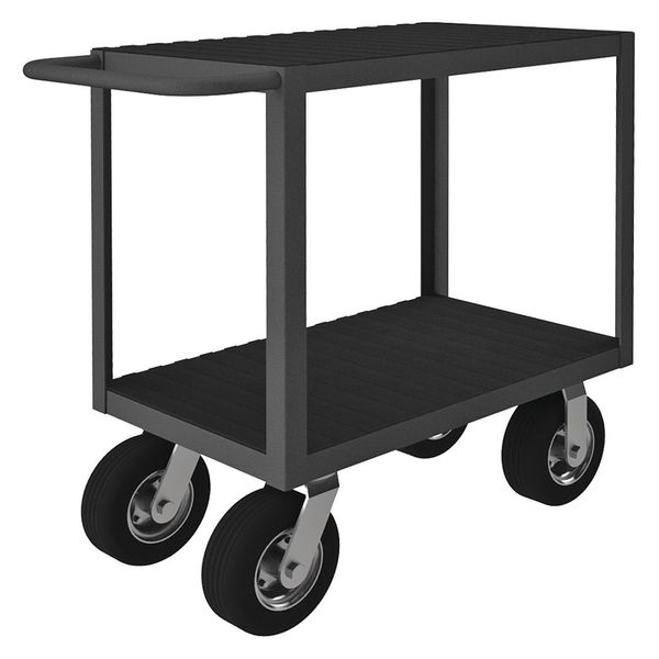 Steel Instrument Cart with Flush Metal Shelves, Flat, 2 Shelves, 1,200 lb