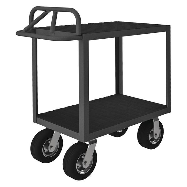 Steel Instrument Cart with Flush Metal Shelves, Ergonomic, 2 Shelves, 1,200 lb