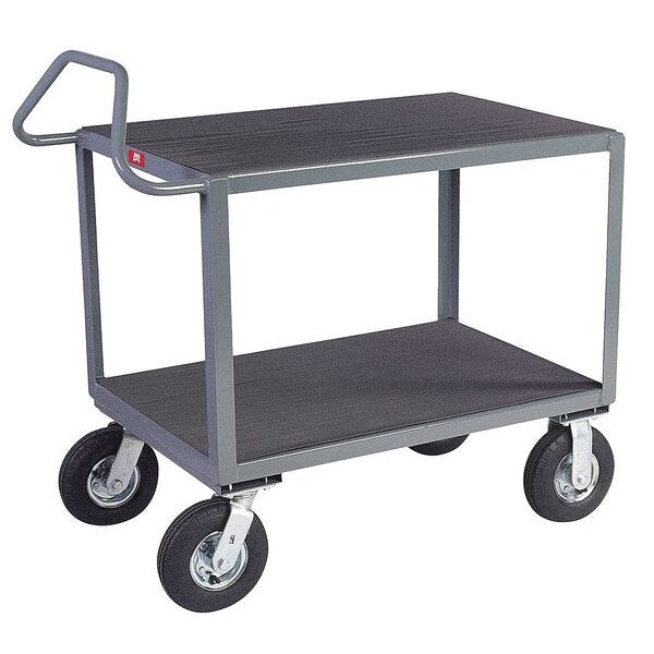 Steel Instrument Cart with Flush Metal Shelves, Ergonomic, 2 Shelves, 1,200 lb