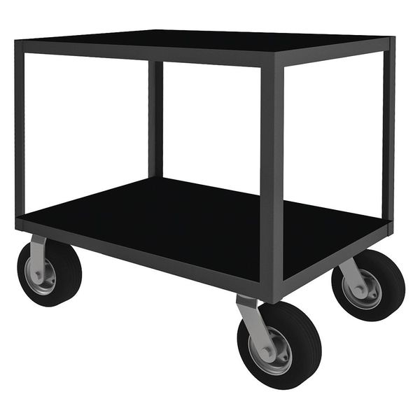 Steel Instrument Cart with Flush Metal Shelves, No Handle, 2 Shelves, 1,200 lb