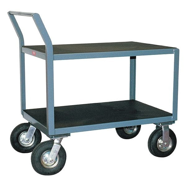 Steel Low-Profile Instrument Cart with Flush Metal Shelves, Raised, 2 Shelves, 1,200 lb