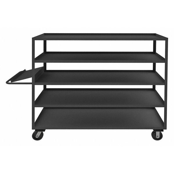 Steel Order-Picking Utility Cart with Lipped Metal Shelves, Flat, 5 Shelves, 3,000 lb