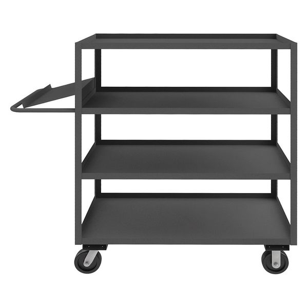 Steel Order-Picking Utility Cart with Lipped Metal Shelves, Flat, 4 Shelves, 3,000 lb