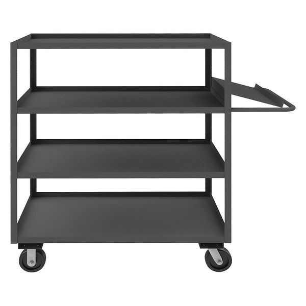 Steel Order-Picking Utility Cart with Lipped Metal Shelves, Flat, 4 Shelves, 3,000 lb
