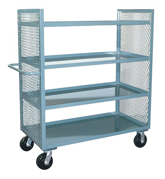 12 ga. Steel 2 Sided Mesh Stock Cart 3000 lb. Capacity, 42