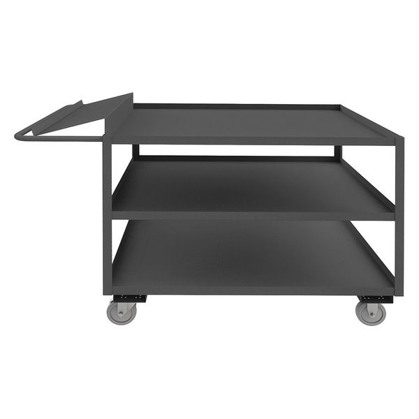 Steel Order-Picking Utility Cart with Lipped Metal Shelves, Flat, 3 Shelves, 1,200 lb