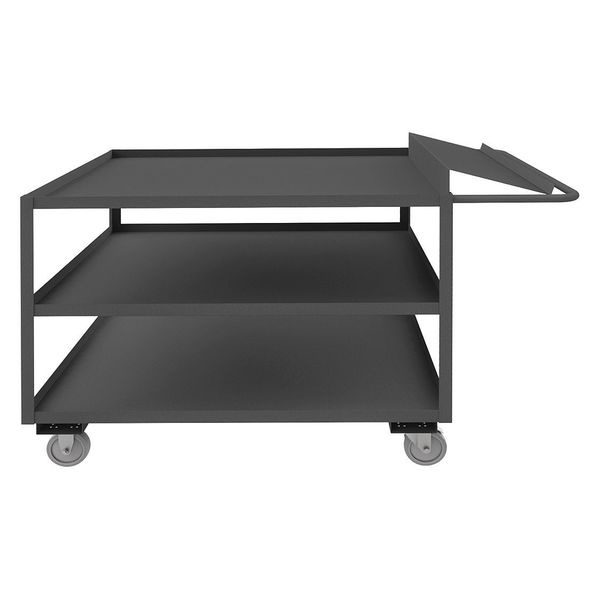 Steel Order-Picking Utility Cart with Lipped Metal Shelves, Flat, 3 Shelves, 1,200 lb