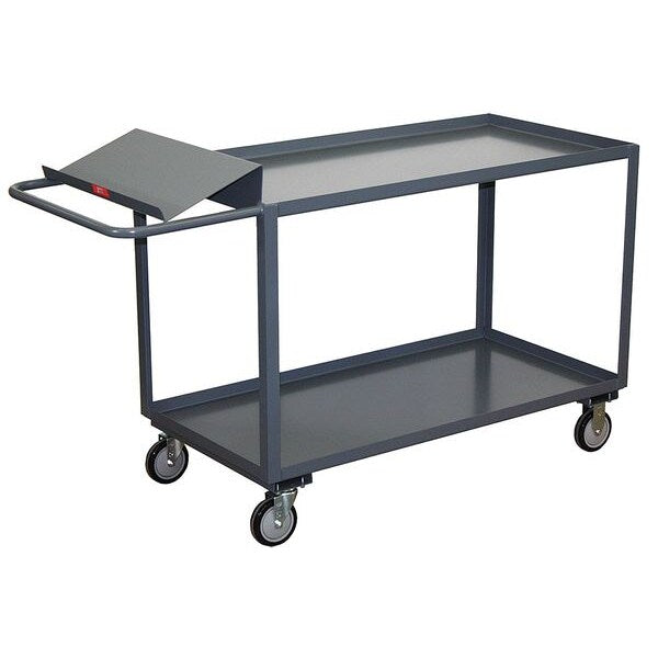 Steel Order-Picking Utility Cart with Lipped Metal Shelves, Flat, 2 Shelves, 1,200 lb