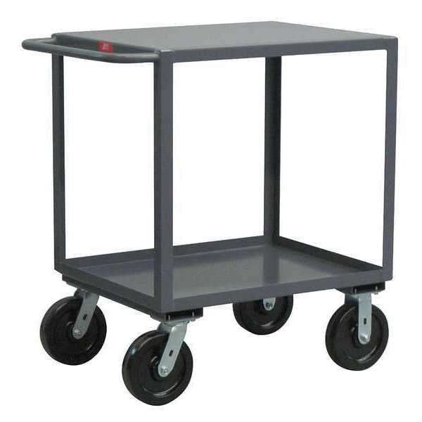 Steel Utility Cart with Lipped & Flush Metal Shelves, Flat, 2 Shelves, 4,800 lb
