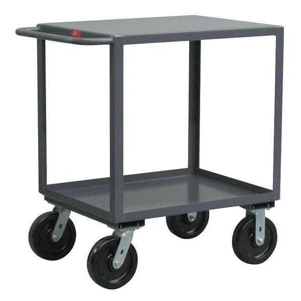 Steel Utility Cart with Lipped & Flush Metal Shelves, Flat, 2 Shelves, 4,800 lb