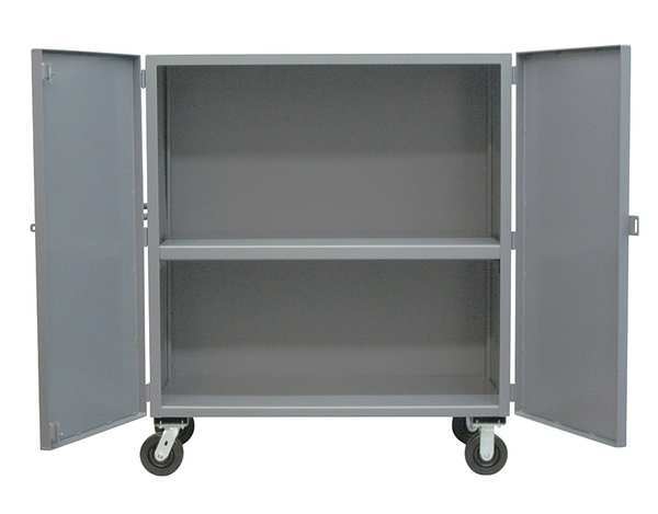 Solid-Sided Metal Security Cart with Fixed Shelves 3,000 lb Capacity, 40 in W x 54 in L x 57 in H