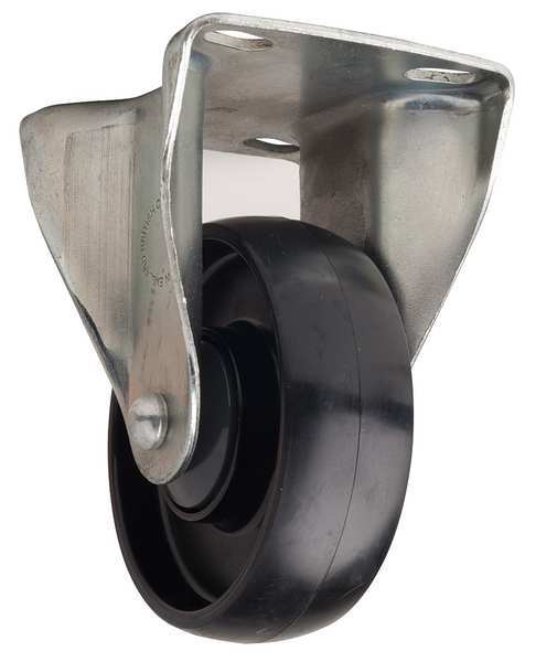 Plate Caster, Rigid, Nylon, 4 in., 330 lb.