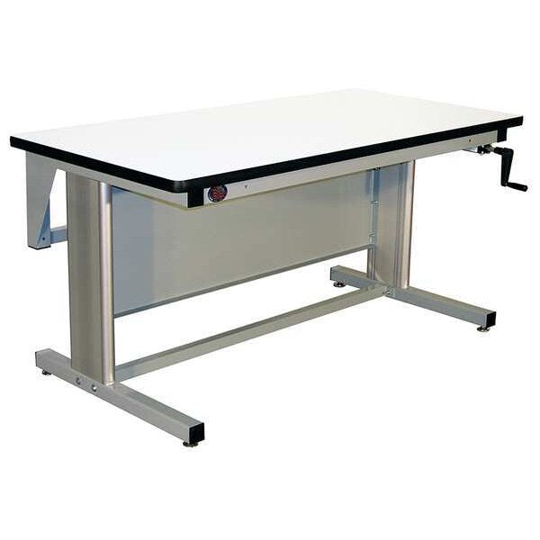 Hand Crank Height Adjustable Work Bench, ESD Laminate, 30