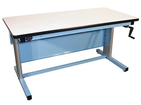 Hand Crank Height Adjustable Work Bench, Laminate, 30