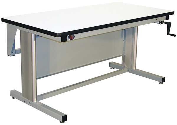 Hand Crank Height Adjustable Work Bench, ESD Laminate, 30