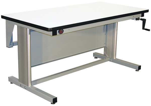 Hand Crank Height Adjustable Work Bench, Laminate, 30