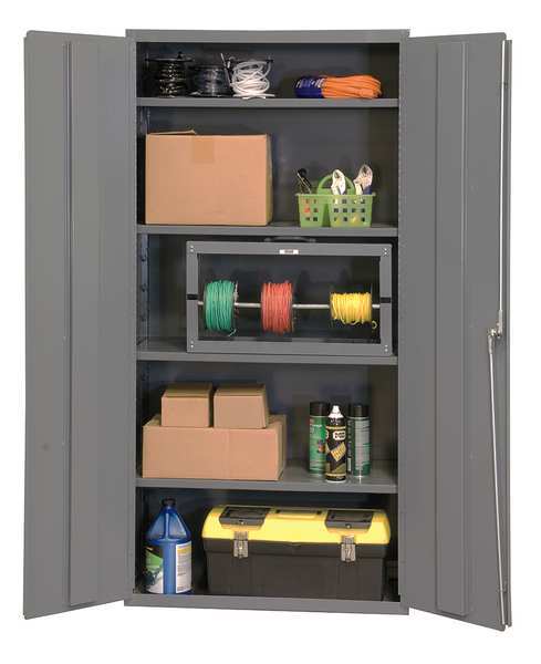 16 ga. ga. Steel Storage Cabinet, 36 in W, 72 in H, Stationary