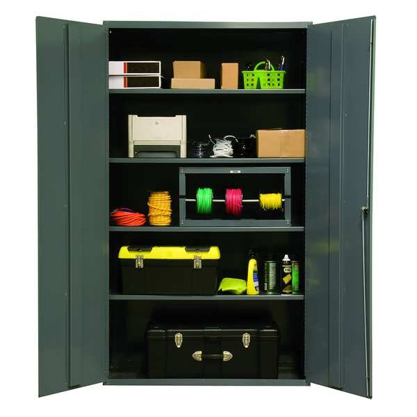 16 ga. ga. Steel Storage Cabinet, 48 in W, 72 in H, Stationary