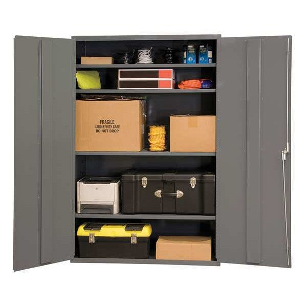 16 ga. ga. Steel Storage Cabinet, 48 in W, 84 in H, Stationary