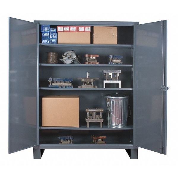 12 ga. ga. Steel Storage Cabinet, 36 in W, 78 in H, Stationary